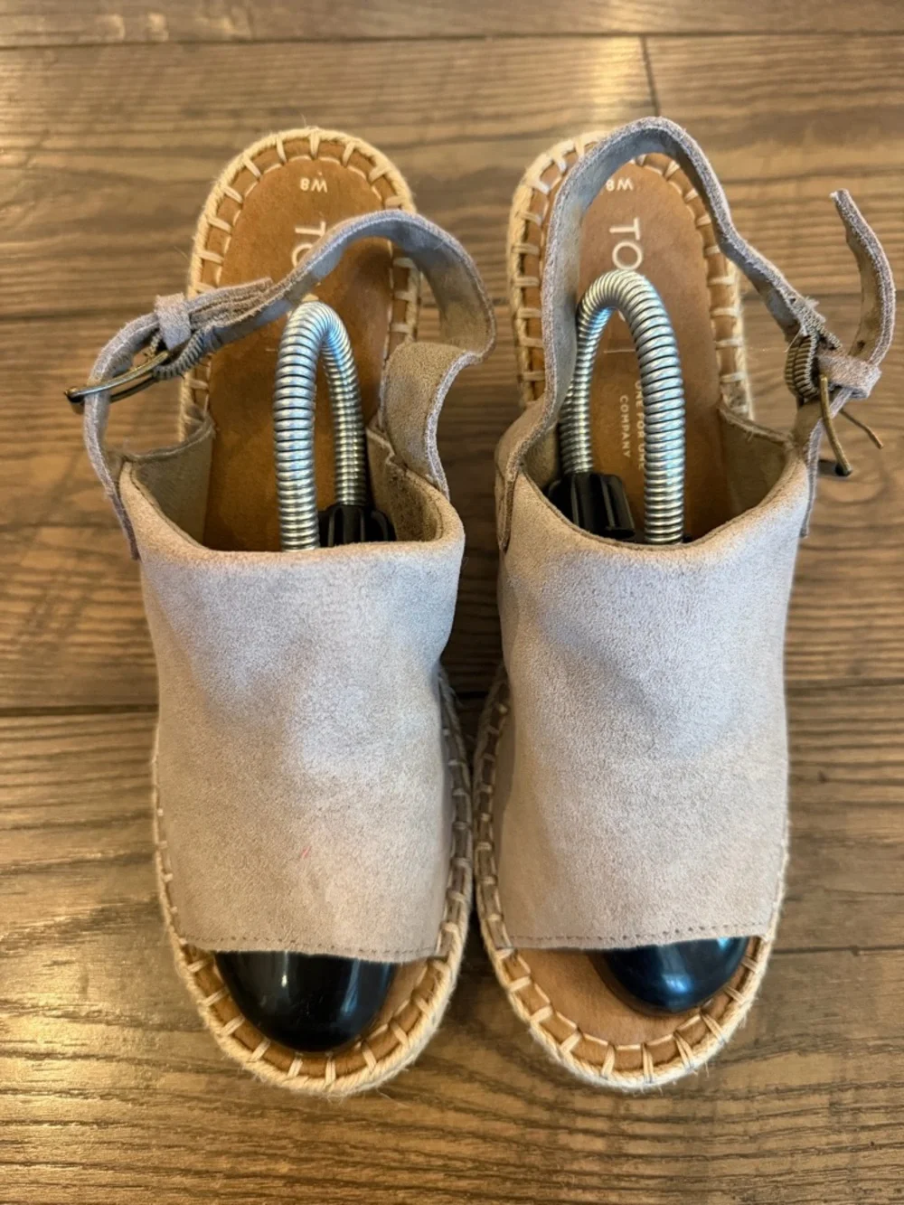 Women's Monica Taupe Suede Espadrille Slingback Wedges Size 8